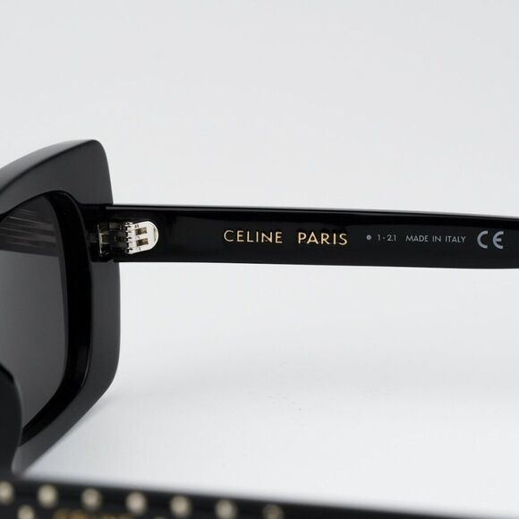NEW Celine CL4213IS 01A ANIMATION XMAS Black Grey Rectangle Women Sunglasses - Picture 7 of 9
